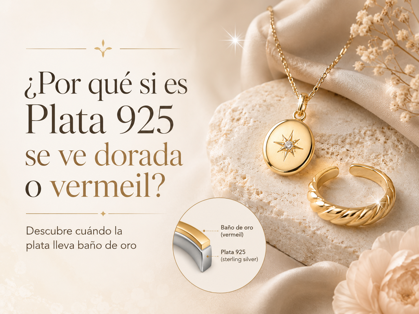 ¿Por qué si es Plata 925, se ve dorada o dorada veremil?
