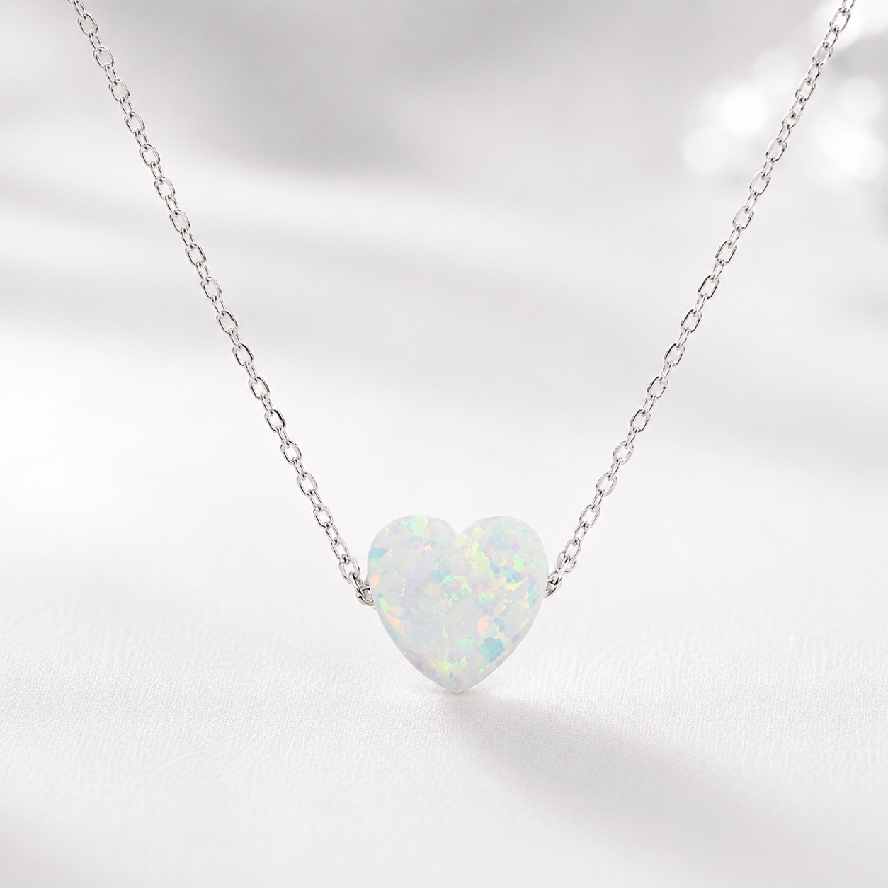 Cadena corazón ópalo