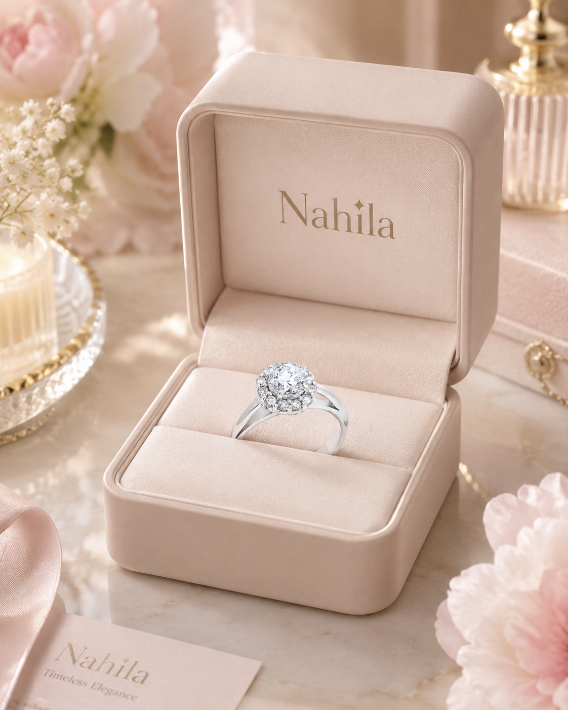 Sortija Flower clear zirconia