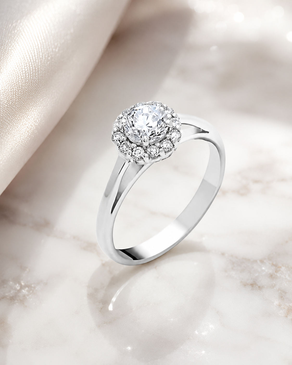 Sortija Flower clear zirconia